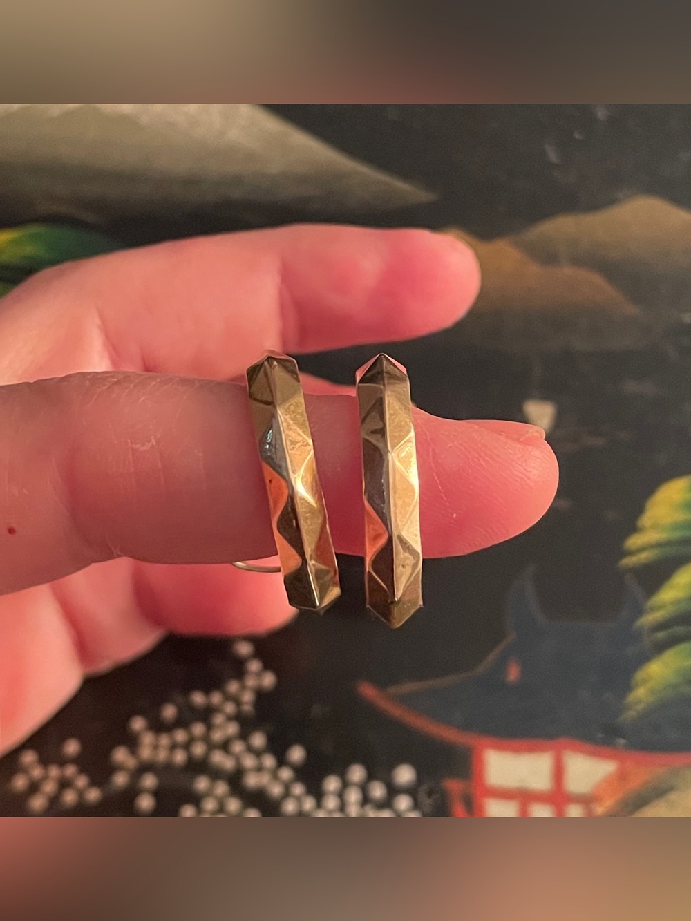 Vintage 18K Yellow Gold Hoops